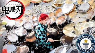 世界一巨大なドラムで『紅蓮華』叩いてみた 【鬼滅の刃 OP】the largest drum sets in the world [upl. by Sheff]