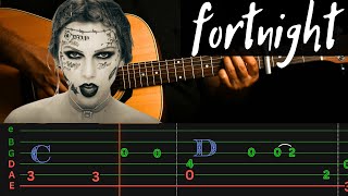 Taylor Swift Fortnight guitar tabs fingerstyle tablature fingerstyleguitartab [upl. by Richardo524]