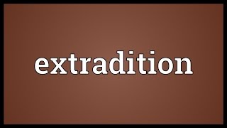 Extradition Meaning [upl. by Ringler176]