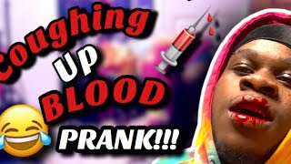 COUGHING UP BLOOD PRANK WON’T BELIEVE WHAT HE DID 😱💉 [upl. by Tnilf]