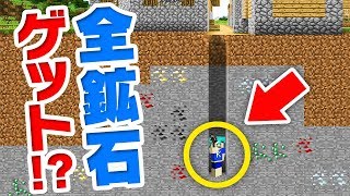 【マインクラフト】奇跡が起きた！！30分で全種類のレア鉱石をゲット出来るのか！？後編【マイクラ実況】 [upl. by Enyawed]