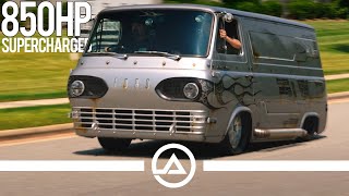 Supercharged 850 hp Ford Econoline Van Shredding Tires amp DeBerti Contest Winner Announced [upl. by Ahseat581]