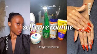 SELF CARE MAINTENANCE ROUTINE  hair wash manicure and pedicure skincare [upl. by Towland26]