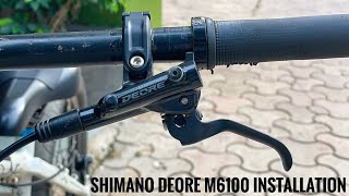 Shimano M6100 lever installation in MT200 caliper  install in 4 minutes  vabiomtb [upl. by Disario763]