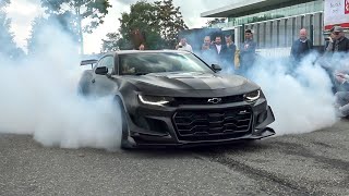 Chevrolet Camaro ZL1 with MagnaFlow Exhaust  CRAZY Burnouts Donuts amp Accelerations [upl. by Ramed]