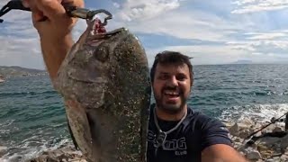 Shore🔥Jigging🔥first🔥catch🔥Μahi🔥Mahi🔥in🔥the🔥2024🔥🔥3🔥Baby🔥Amberjack🔥Live🔥Strike🌊🌊🌊🇬🇷🇬🇷🇬🇷 [upl. by Neyugn]