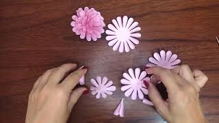 Como modelar flor de papel para topo de bolo Tutorial Flor 27  Abelha de Papel floresdepapel [upl. by Bobbye771]