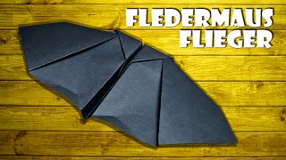 Fledermaus Flieger Origami falten aus Papier  bat airplane paper origami DIY craft 4K [upl. by Elburt]