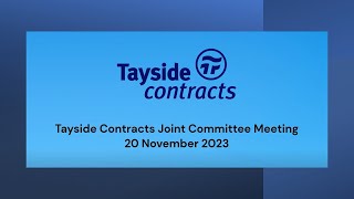 Tayside Contracts Joint Committee Meeting 20 November 2023 [upl. by Quiteria]