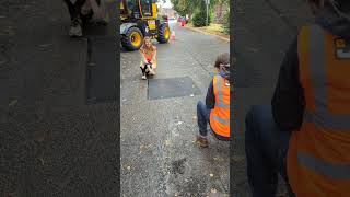 Demo time for thesun on Pothole Repairs with the JCBmachines Pothole Pro jcb construction [upl. by Angil]