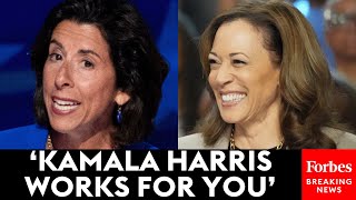 Sec Gina Raimondo Celebrates Kamala Harriss ProBusiness ProWorker Agenda At The 2024 DNC [upl. by Wiatt]