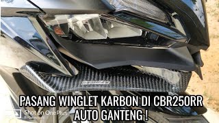 CARA PASANG WINGLET KARBON CBR250RR AWTO GANTENG [upl. by Nerreg]