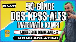 KPSSDGSALES Matematik  1Dereceden Denklemler 2  50 Günde KPSSDGSALES Matematik Kampı [upl. by Oibaf4]