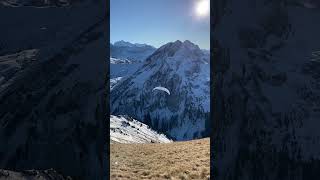 Beautiful reverse launch🪂🇨🇭 paragliding mountains parapente insta360 hiking outdoors [upl. by Niwhsa307]