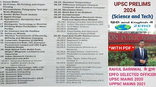 SCIENCE AND TECHNOLOGY UPSC PRELIMS 2024 [upl. by Airotahs]