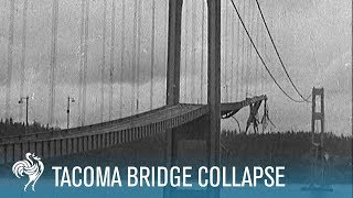 Tacoma Bridge Collapse The Wobbliest Bridge in the World 1940  British Pathé [upl. by Ebehp]