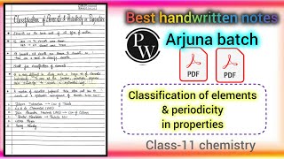 classification of elements and periodicity in properties notes chemistry chapter 3 notes PW notes [upl. by Giorgia766]