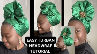 HOW TO USE SATIN FABRIC FOR QUICK amp EASY HEADWRAP  SATIN  TURBAN [upl. by Bonne]