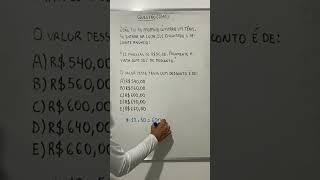 Questão de Porcentagem e desconto matemática porcentagem desconto enem concurso shortsvideo [upl. by Idmann642]