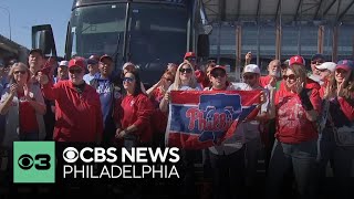 Phillies head to Citi Field by the bus load for Game 3 of the NLDS [upl. by Seiden51]