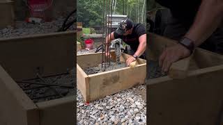 Pouring a concrete footing diy construction tools [upl. by Samuela316]