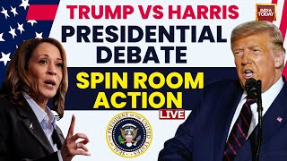 Trump vs Harris LIVE  US Presidential Debate LIVE Spin Room Reactions After Debate  US Elections [upl. by Ennybor]