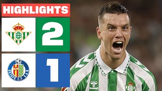 REAL BETIS 2  1 GETAFE CF  RESUMEN LALIGA EA SPORTS [upl. by Lupiv]