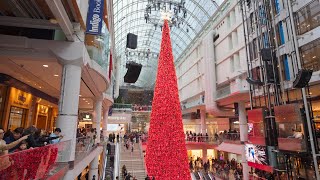 Walking through the Spectacular Christmas Tree Light and Snow Show  Toronto Eaton Centre 2023 [upl. by Leaper759]