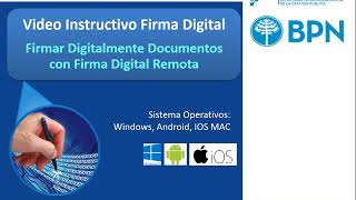 Video Instructivo Firmar Digitalmente con Firma Digital Remota [upl. by Leima]