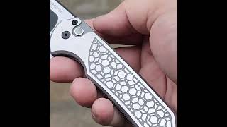 Protech Mordax in 174 Steel Gridlock Pattern in Magnacut with Black Pearl Button SharpArt [upl. by Adnovad]