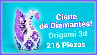 CREA un 🔷 Cisne de DIAMANTES 🔶 de Origami 3d 🔷216 Piezas [upl. by Ineslta419]