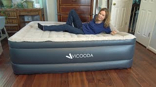 Raised Bed Air Mattress 🌼Air Bed Inflatable Video Review [upl. by Theurich]