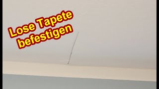 Lose Tapete befestigen  Tapete löst sich am stoß – Gelöste Tapeten Kante kleben  Naht ausbessern [upl. by Karissa779]