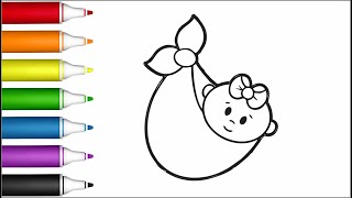 Swaddled Baby Drawing for Kids [upl. by Ermanno]