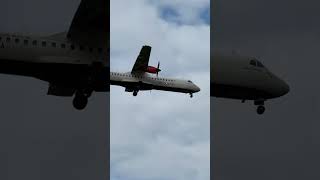 LoganAir ATR on finals for Heathrow Runway 27R [upl. by Lubbi]