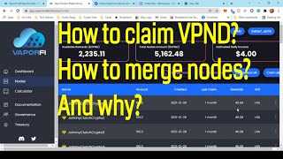 Vapornodes How To Claim VPND How to Merge Nodes And Why [upl. by Assenyl]