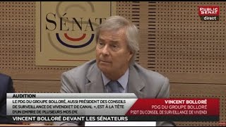 Audition en direct de Vincent Bolloré  Les matins du Sénat 22062016 [upl. by Mountfort884]