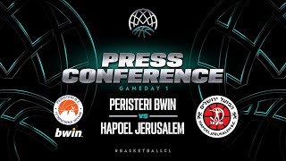 Peristeri bwin v Hapoel Bank Yahav Jerusalem  Press Conference  BCL 202324 [upl. by Eema]