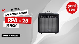 Midex RPA25BK Bas Gitar Amfisi 25 WATT Gain Özelliği Kulaklık Çıkışı [upl. by Carlos]