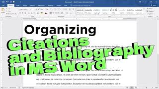 Organizing Citations and Bibliography in MS Word Tutorial [upl. by Lach]