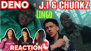 DENO  Lingo Official Music video ft JI amp CHUNKZ  UK REACTION 🇬🇧🔥 [upl. by Anirad]