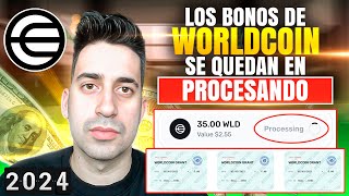 Los bonos de WorldCoin se quedan en procesando en la World app 2024 [upl. by Trammel]