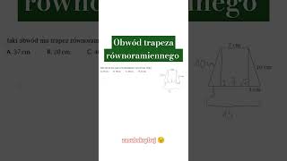 Jak obliczyć obwód trapeza równoramiennego Obwód trapeza math foryou dc nauka matematyka fyp [upl. by Rabi]