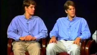 Winklevoss twins Tyler amp Cameron cocreators of Facebook interview from 1999 [upl. by Ayekim]