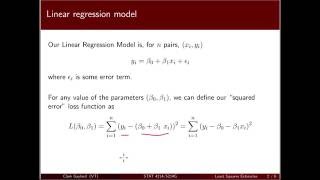 Least Squares Estimates for Simple Linear Regression [upl. by Tserrof]