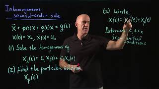 Inhomogeneous secondorder ode  Lecture 19  Differential Equations for Engineers [upl. by Keyte]