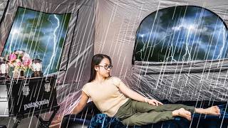 SOLO CAMPING IN HEAVY RAIN☔️ WITH INFLATABLE TENTㅣRAIN ASMR [upl. by Neehar]