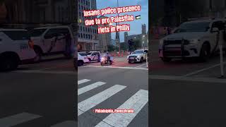 Police responding to not so peaceful pro Hamas protestors palestine hamas philly israel [upl. by Arlyne]