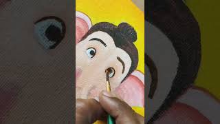 Bal Ganesh Canvas Painting  Fevicryl Hobby Ideas [upl. by Horvitz]