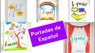 Portadas para cuadernos de español  fáciles y bonitas [upl. by Bear]